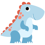 Print Shop T-Rex MDF Cutout Cartoon Dinosaur With Orange Spikes