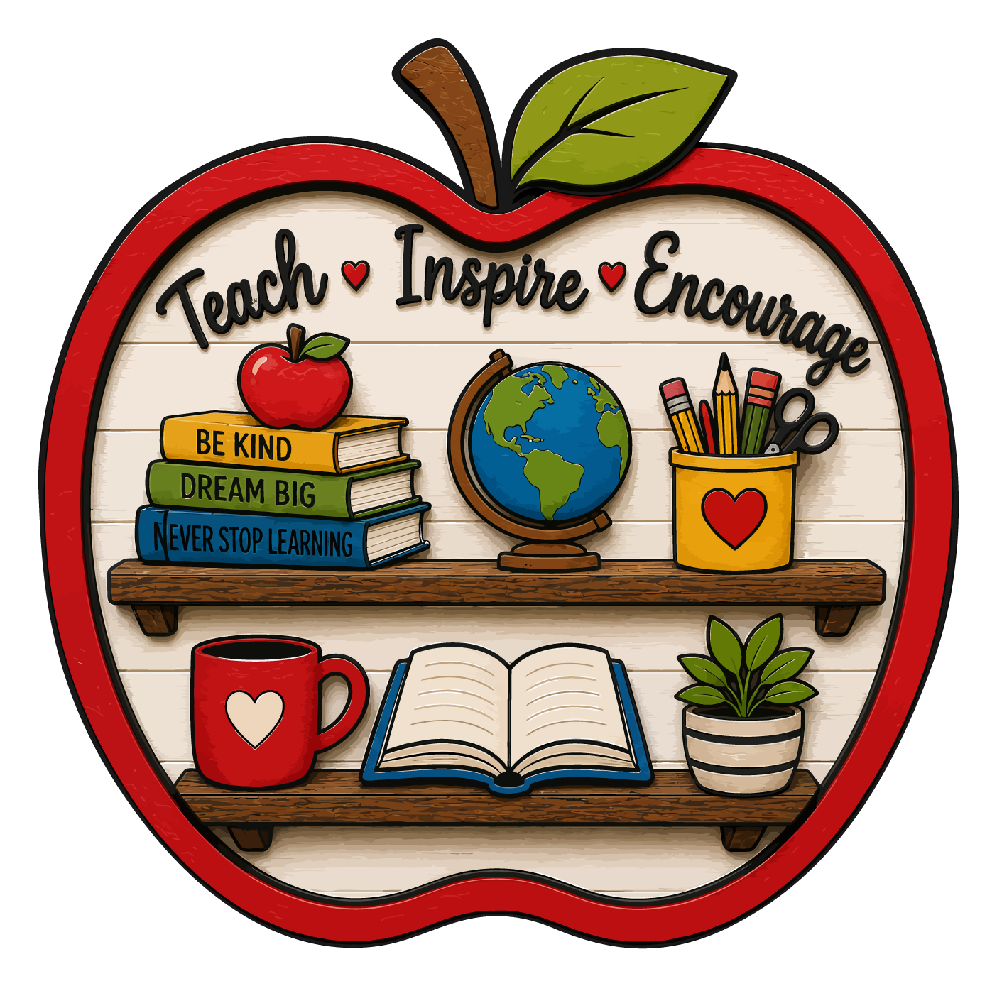 Print Shop Round Teacher  MDF Cutout