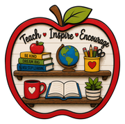 Print Shop Round Teacher  MDF Cutout