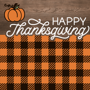 Print Shop Square Pumpkin MDF Cutout Happy Thanksgiving