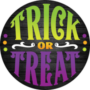 Print Shop Round MDF Cutout Trick Or Treat