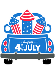 Print Shop Truck MDF Cutout Happy 4th Of July
