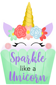 Print Shop Unicorn Cupcake MDF Cutout Sparkle Like A Unicorn