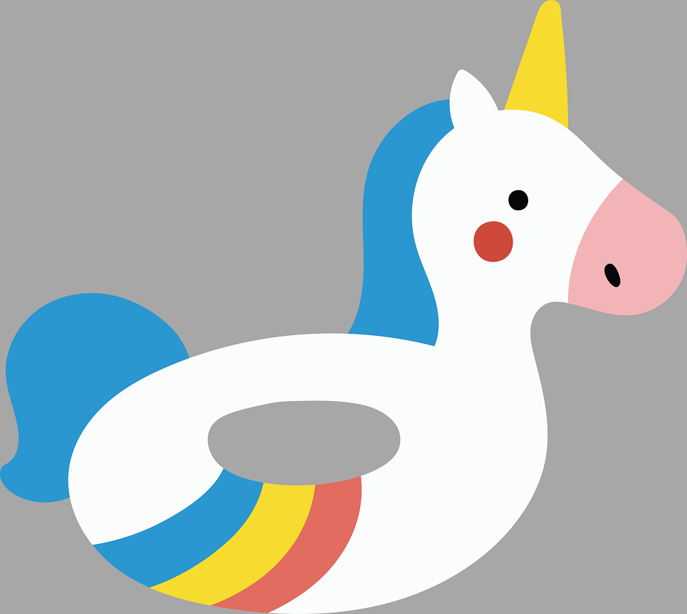Print Shop Unicorn MDF Cutout Rainbow Mane Unicorn Float