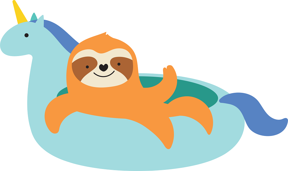 Print Shop Unicorn MDF Cutout Unicorn Sloth On Pool Float
