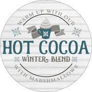 Print Shop Round MDF Cutout Hot Cocoa Winter Blend With Marshmallows Mug Design