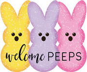 Print Shop Three Bunnies MDF Cutout Welcome Peeps