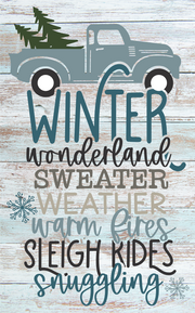 Print Shop Rectangle MDF Cutout Winter Wonderland Weather Warm Fires Sleigh Rides Snuggling