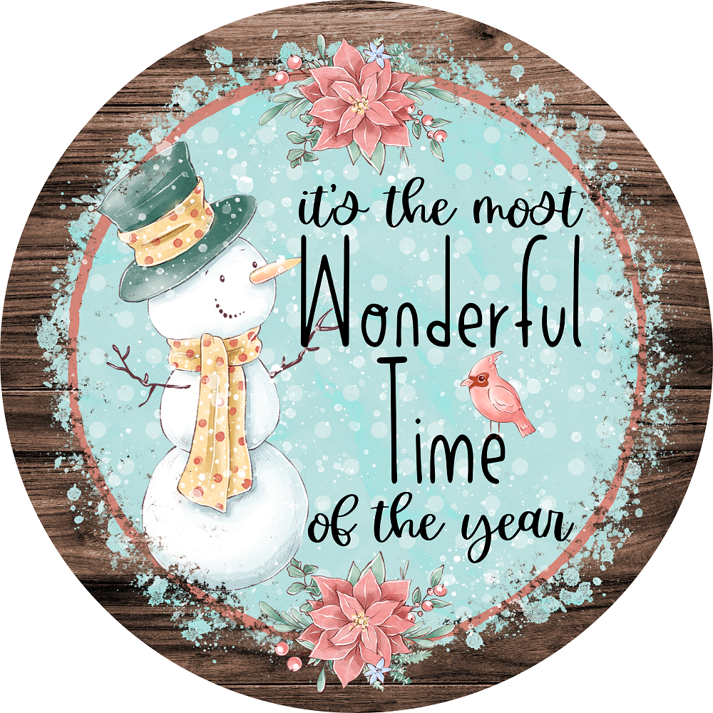 Print Shop Round MDF Cutout It's The Most Wonderful Time Of The Year