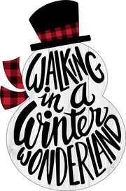Print Shop RoundMDF Cutout Walking In A Winter Wonderland