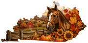 Print Shop Kentucky Horse Fall Door Hanger  MDF Cutout