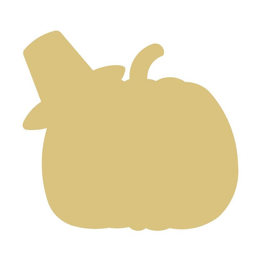 Basic Shape Pumpkin MDF Cutout With Top Hat - Unfinished For DIY