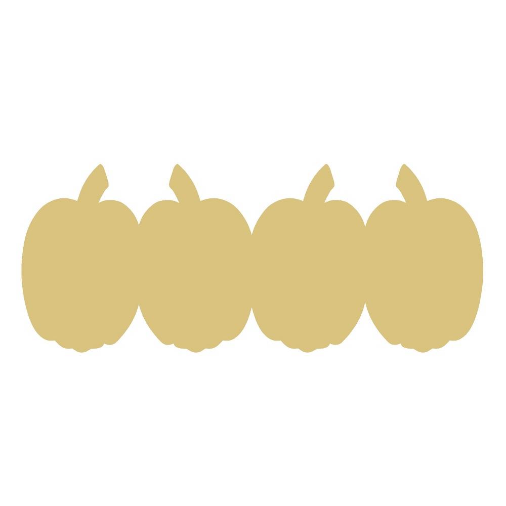 Basic Shape Pumpkin MDF Cutout Row Of Pumpkins Silhouette - Unfinished For DIY