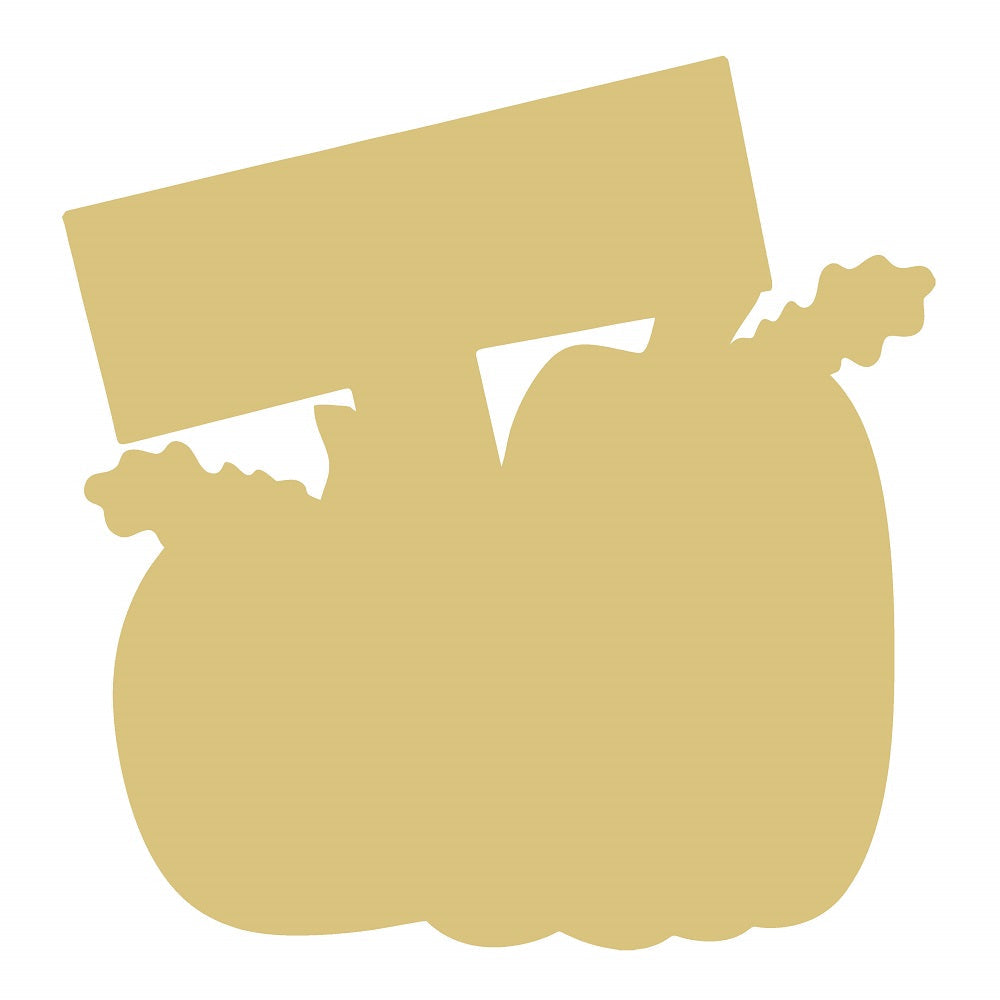 Basic Shape Pumpkin With Sign MDF Cutout Autumn Decor - Unfinished For DIY