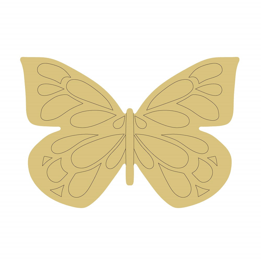 PWAT Design By Line Butterfly MDF Cutout Shelf Sitter - Unfinished For DIY