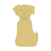 PWAT Design By Line Sitting Dog MDF Cutout Shelf Sitter - Unfinished For DIY