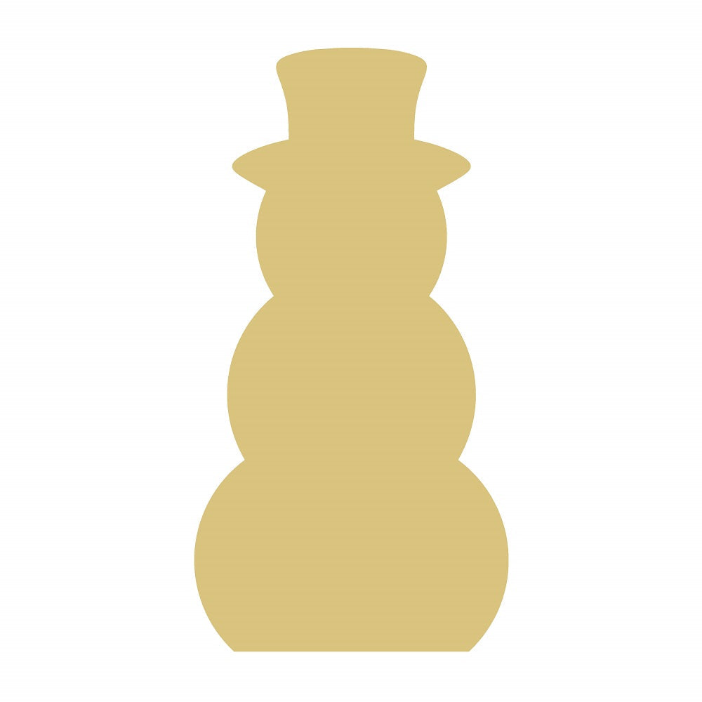 PWAT Basic Shape Snowman MDF Cutout Shelf Sitter - Unfinished For DIY