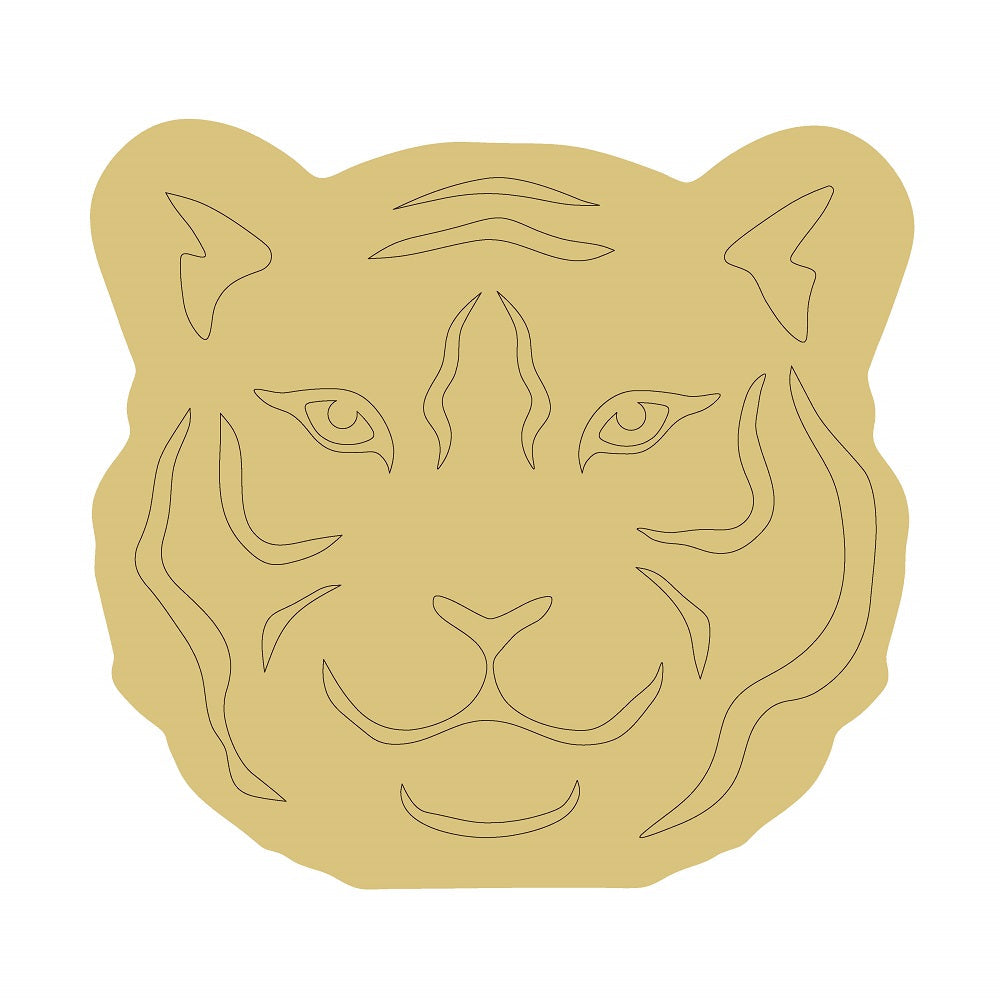 PWAT Design By Line Tiger Head MDF Cutout Shelf Sitter - Unfinished For DIY