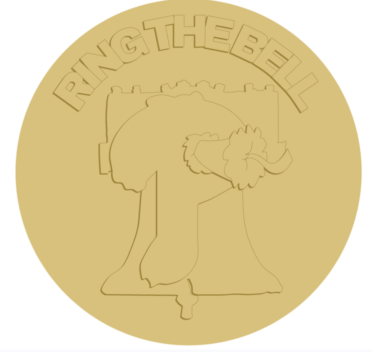 3D Round MDF Cutout Ring The Bell - Unfinished For DIY