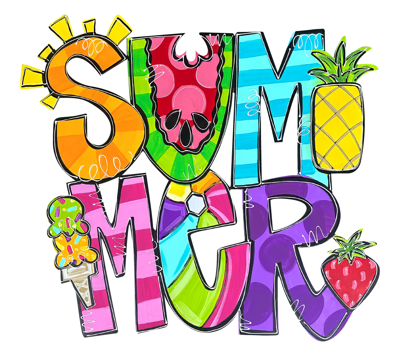 QUEEN OF MY CASTLE COLORFUL WORD SUMMER