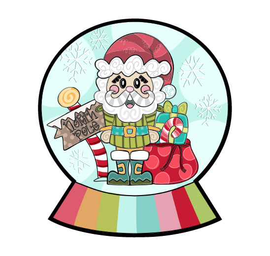 QUEEN OF MY CASTLE SANTA SNOW GLOBE