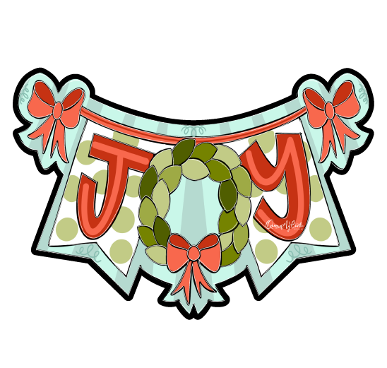 QUEEN OF MY CASTLE JOY BANNER WITH GREEN WREATH
