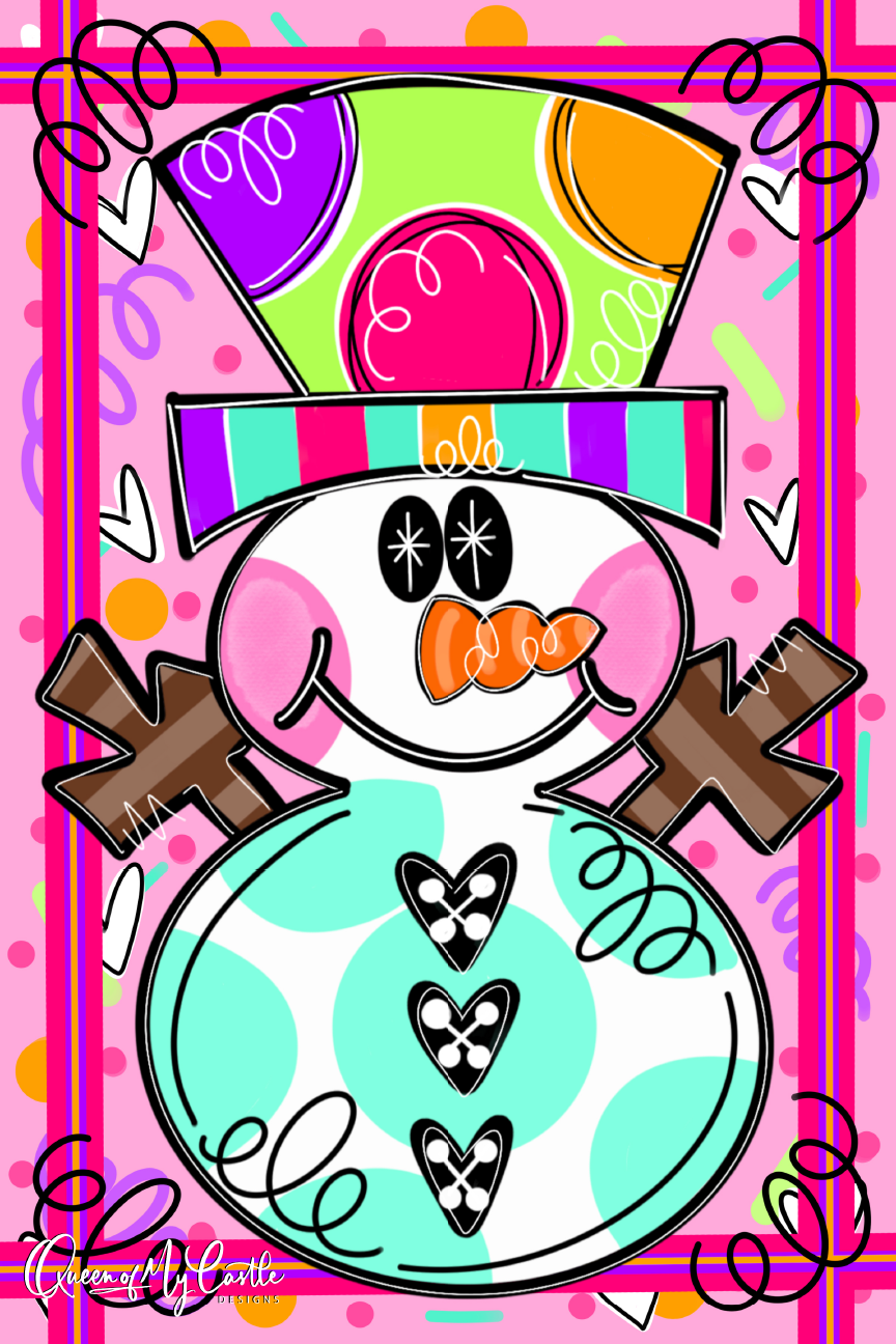 QUEEN OF MY CASTLE COLORFUL SNOWMAN