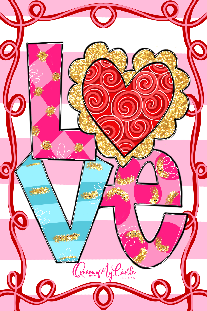 QUEEN OF MY CASTLE LOVE WITH HEART AS THE "O"