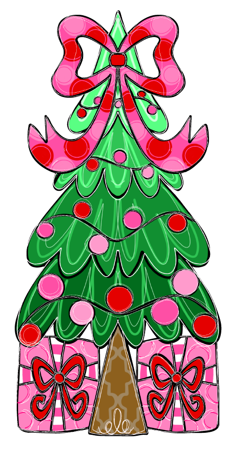 QUEEN OF MY CASTLE CHRISTMAS TREE WITH PINK GIFTS