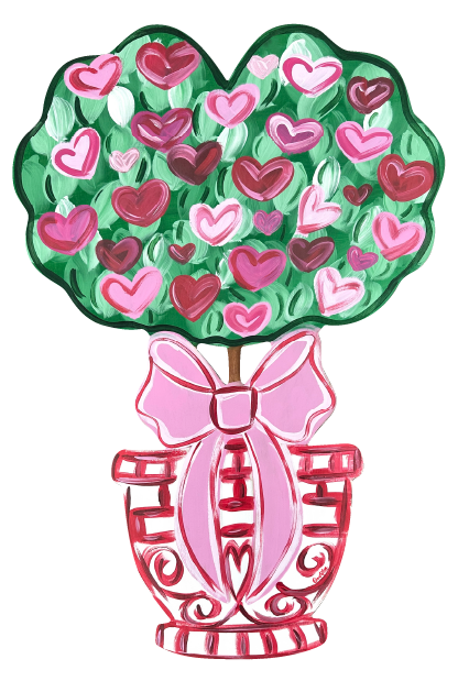 QUEEN OF MY CASTLE PINK HEART BUSH IN PLANTER