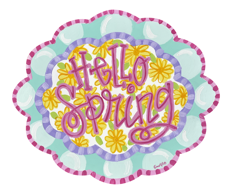 QUEEN OF MY CASTLE HELLO SPRING PLAQUE