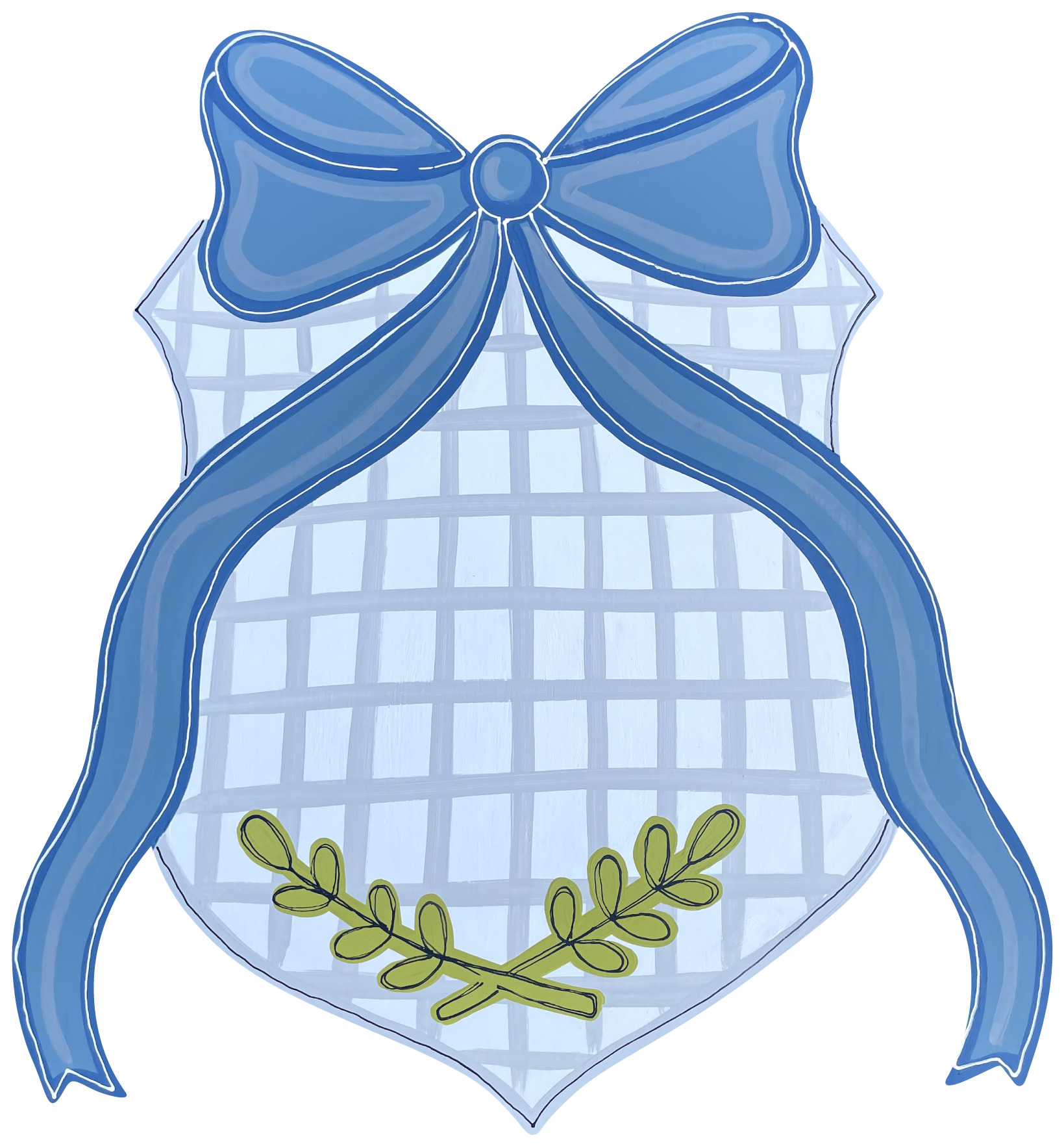 QUINCEE TAYLOR DESIGNS BLUE SHIELD WITH BLUE BOW