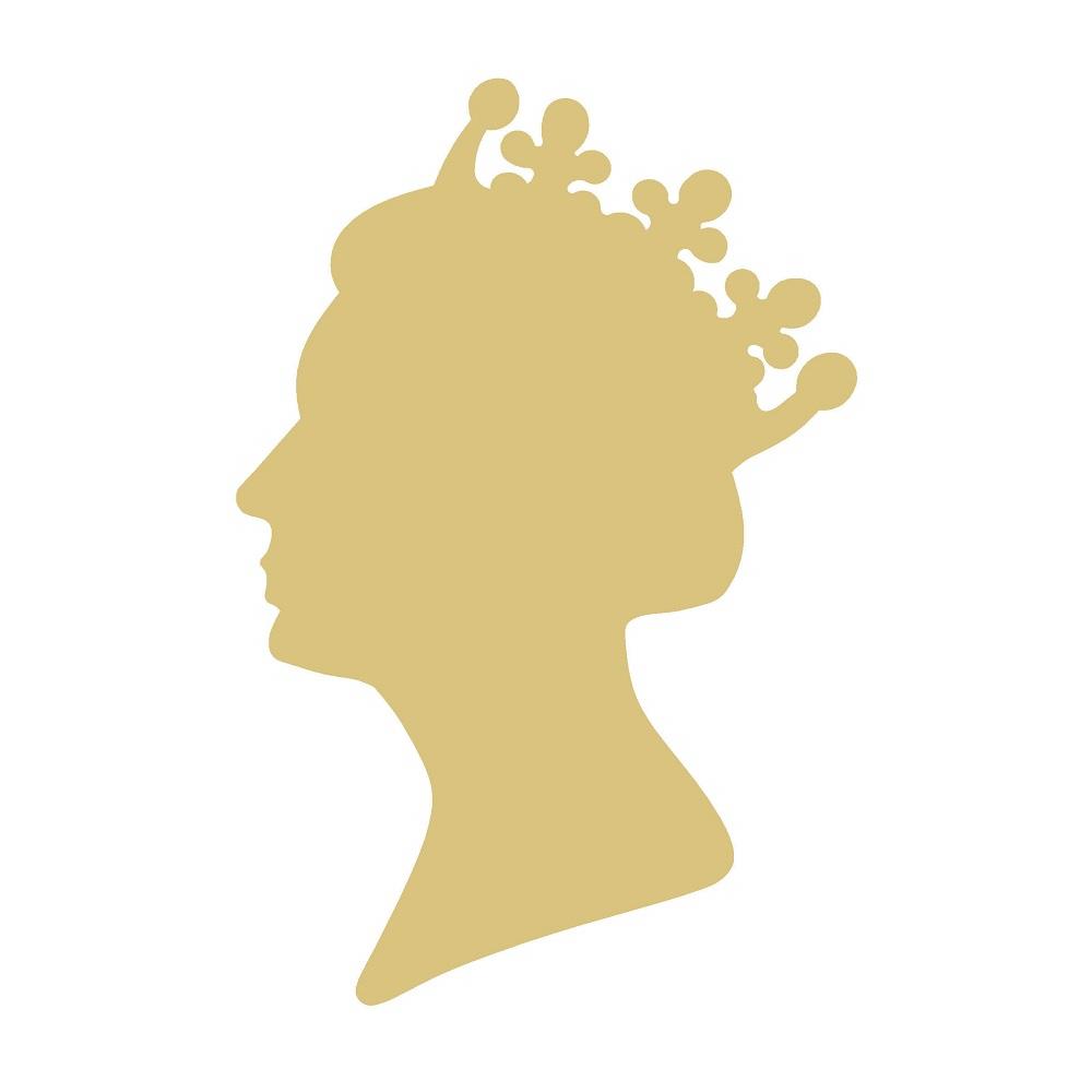 Basic Shape Queen MDF Cutout Crowned Silhouette - Unfinished For DIY