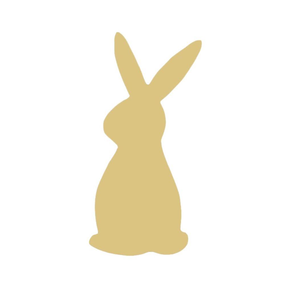 Basic Shape Rabbit MDF Cutout Silhouette Style 1 - Unfinished For DIY