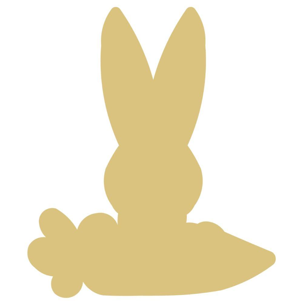 Basic Shape Rabbit MDF Cutout Sitting Silhouette - Unfinished For DIY