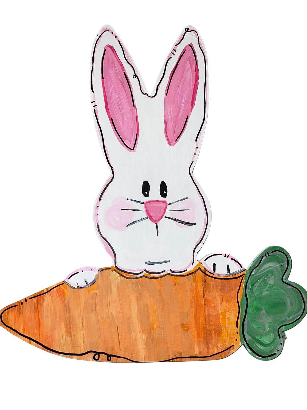 Basic Shape Rabbit MDF Cutout Sitting Silhouette - Unfinished For DIY