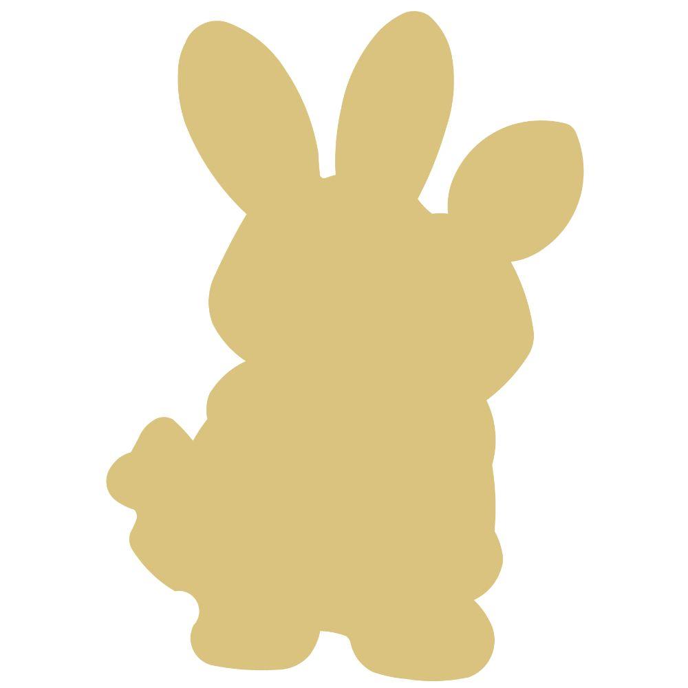 Basic Shape Rabbit MDF Cutout Silhouette Style 12 - Unfinished For DIY