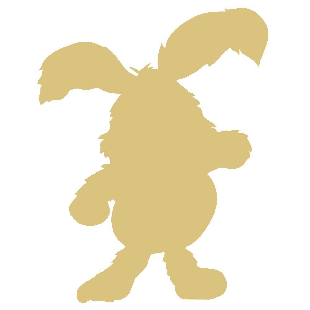 Basic Shape Rabbit MDF Cutout Silhouette Style 13 - Unfinished For DIY
