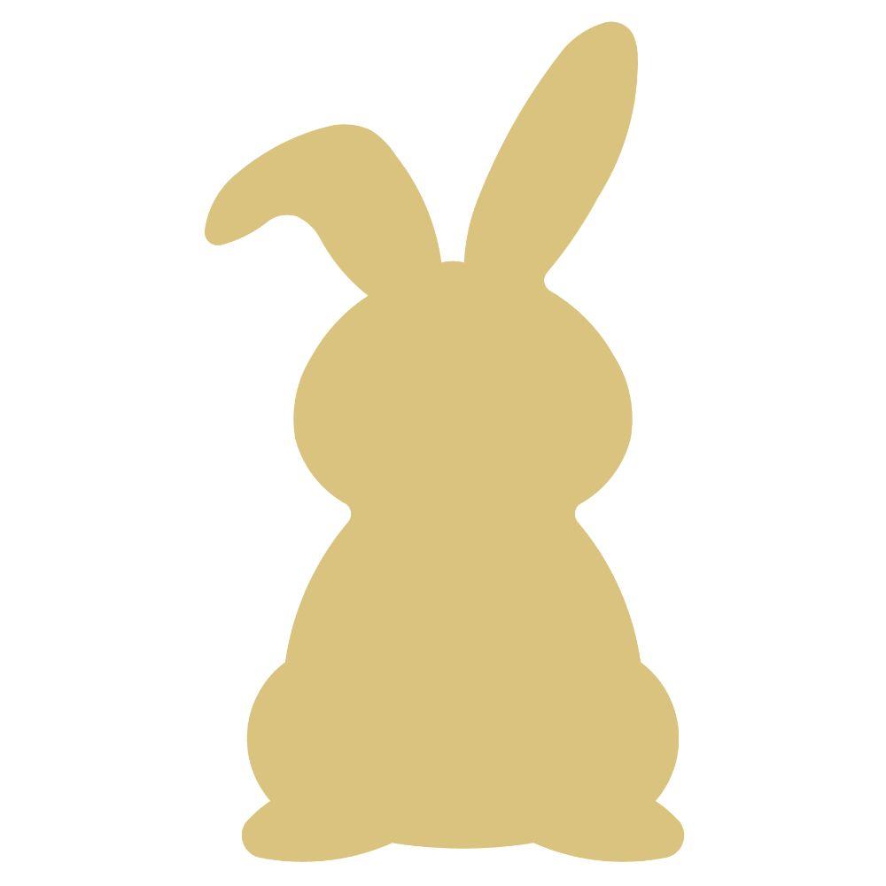 Basic Shape Rabbit MDF Cutout Silhouette Style 14 - Unfinished For DIY