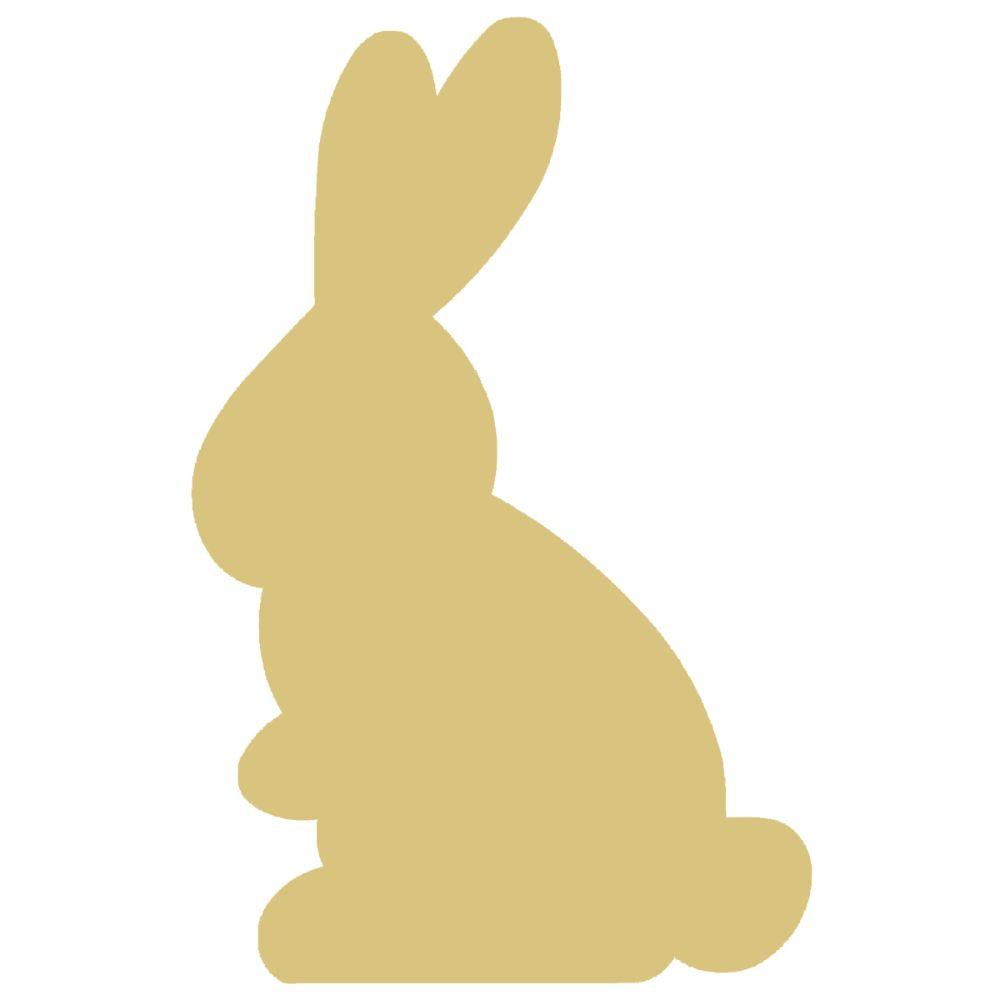 Basic Shape Rabbit MDF Cutout Silhouette Style 15 - Unfinished For DIY