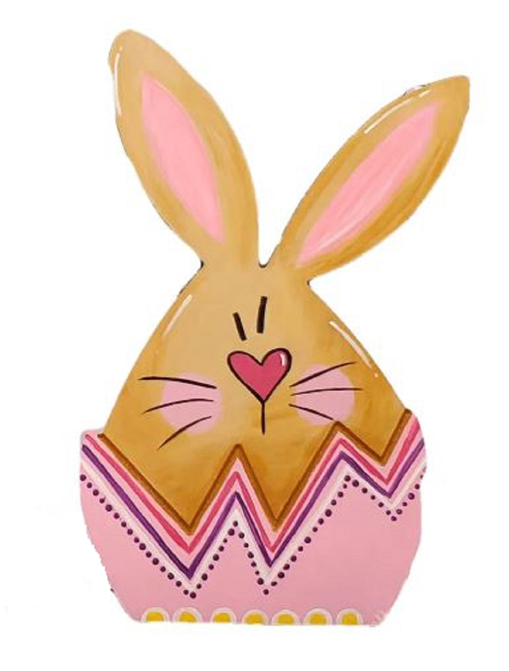 Basic Shape Rabbit MDF in Cracked Egg - Unfinished For DIY