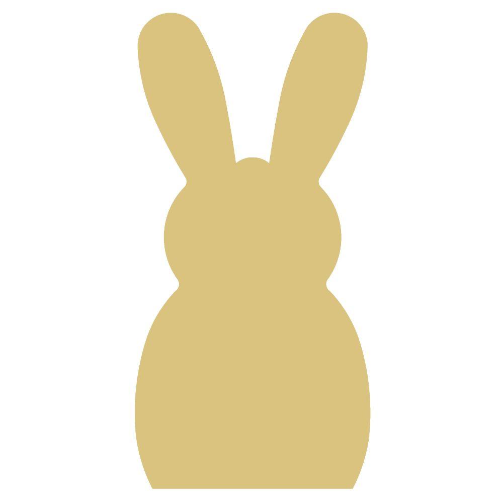 Basic Shape Rabbit MDF Cutout Silhouette  - Unfinished For DIY
