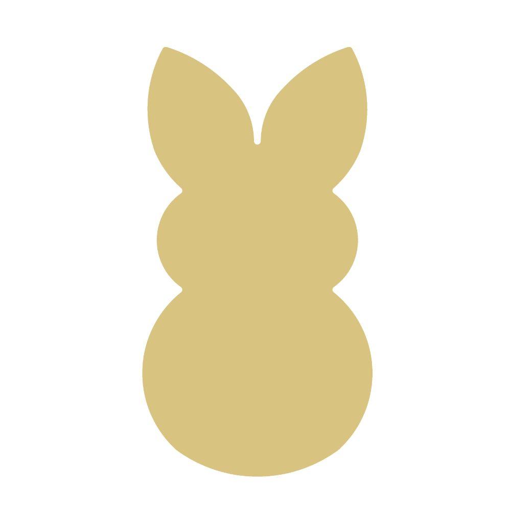 Basic Shape Rabbit MDF Cutout Bunny Silhouette Style 4 - Unfinished For DIY