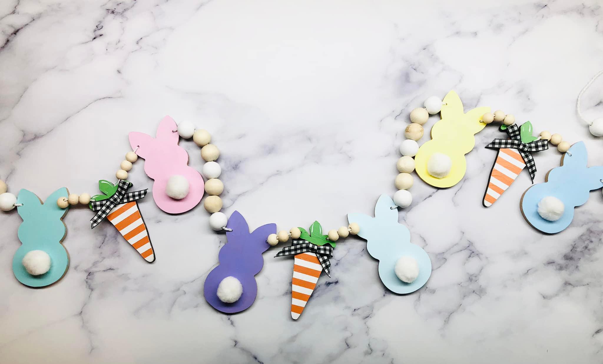 Basic Shape Rabbit MDF Cutout Bunny Silhouette Style 4 - Unfinished For DIY