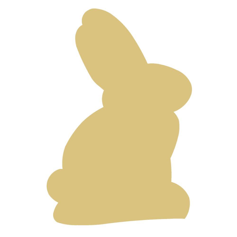 Basic Shape Rabbit MDF Cutout Silhouette Style 7 - Unfinished For DIY