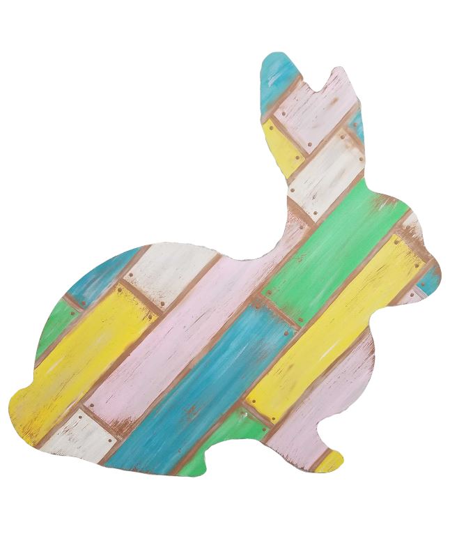 Basic Shape Rabbit MDF Cutout Bunny Silhouette Style 8 - Unfinished For DIY