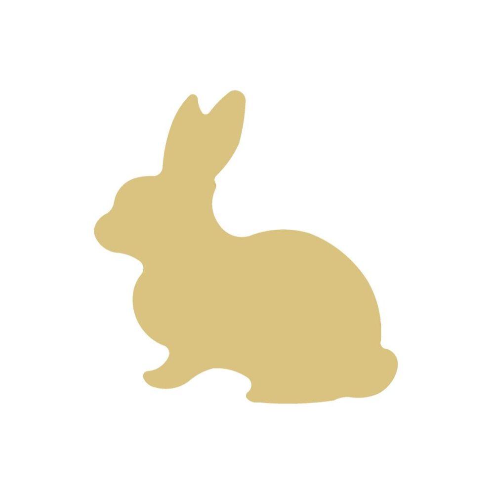 Basic Shape Rabbit MDF Cutout Bunny Silhouette Style 8 - Unfinished For DIY