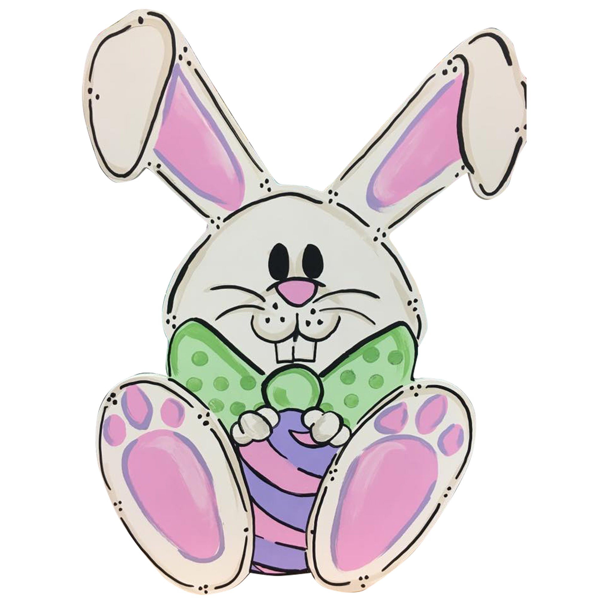 Basic Shape Rabbit MDF Cutout Silhouette Style 9 - Unfinished For DIY