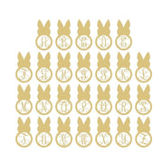 Basic Shape Rabbit MDF Cutout Monogram In Circular Frames - Unfinished For DIY