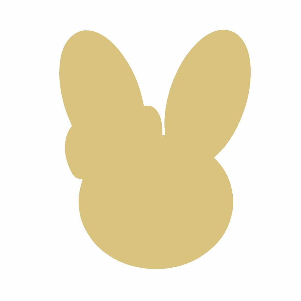 Basic Shape Rabbit Head MDF Cutout Silhouette  - Unfinished For DIY